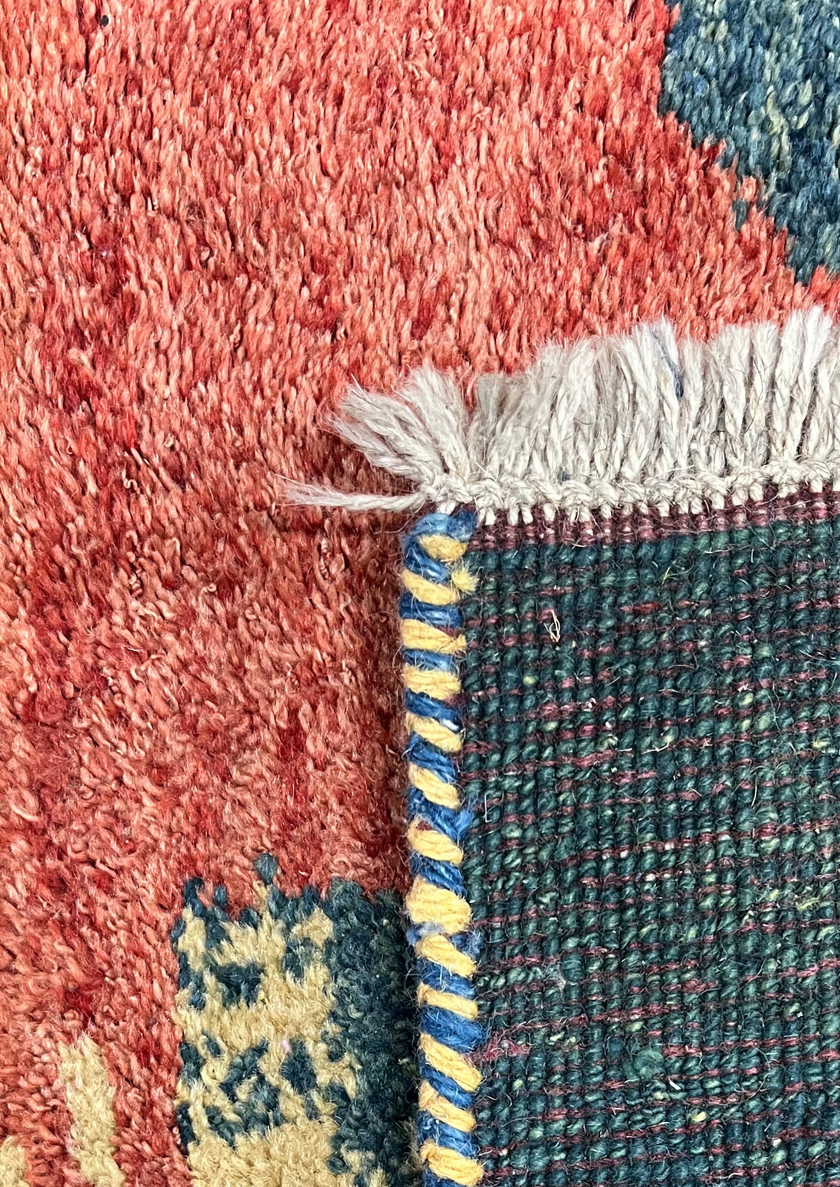 Gabbeh Persian Vintage Hand Knotted Wool Rug - 140 x 70 cm