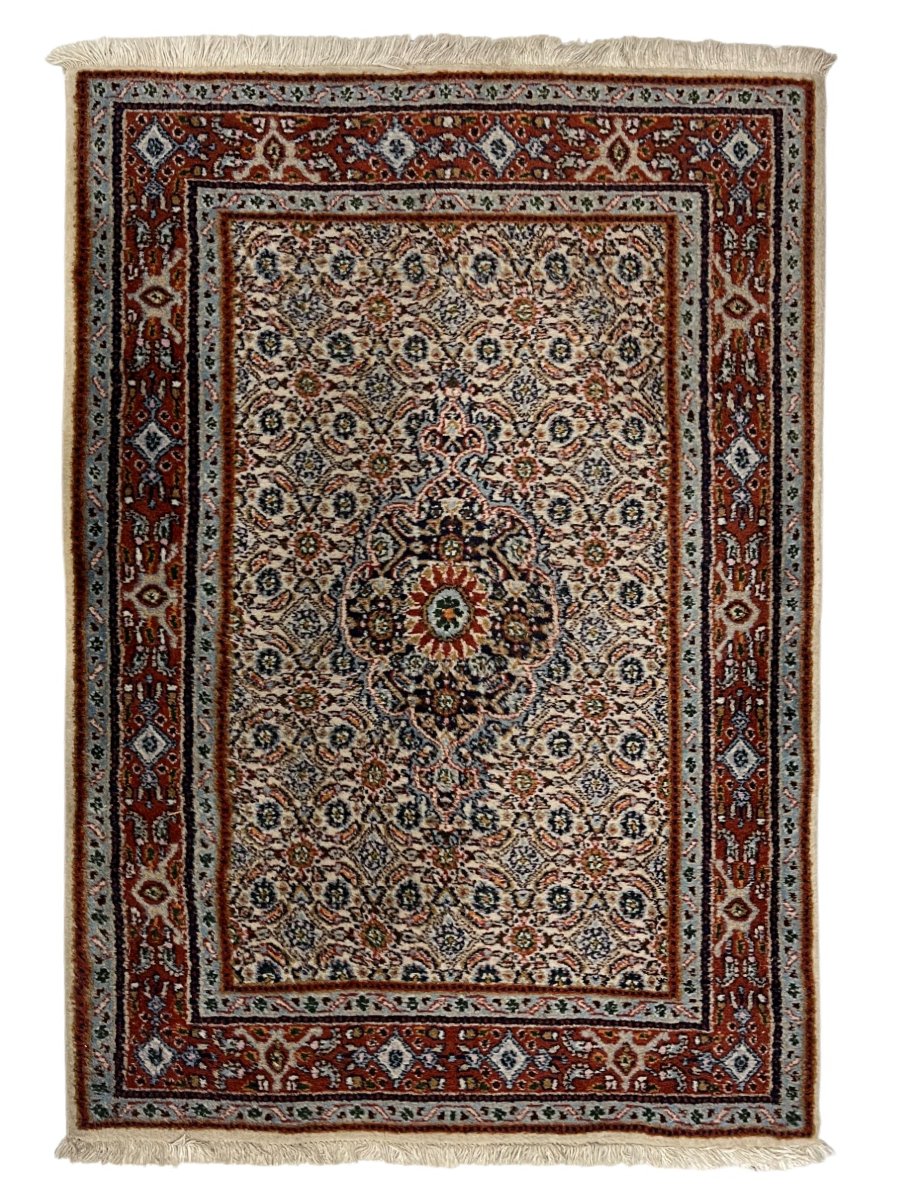 Moud Persian Vintage Hand Knotted Wool Rug - 120 x 80 cm