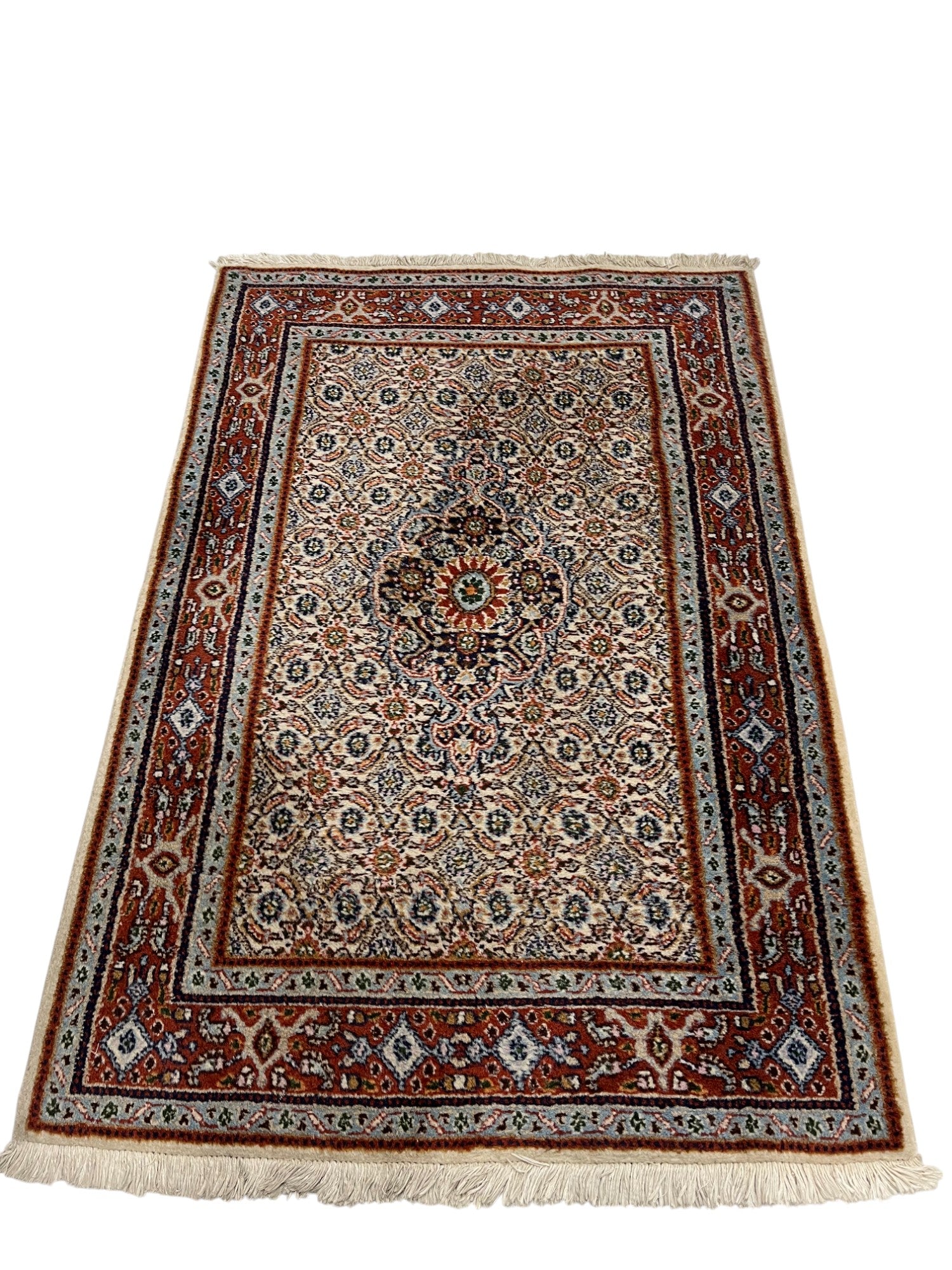 Moud Persian Vintage Hand Knotted Wool Rug - 120 x 80 cm