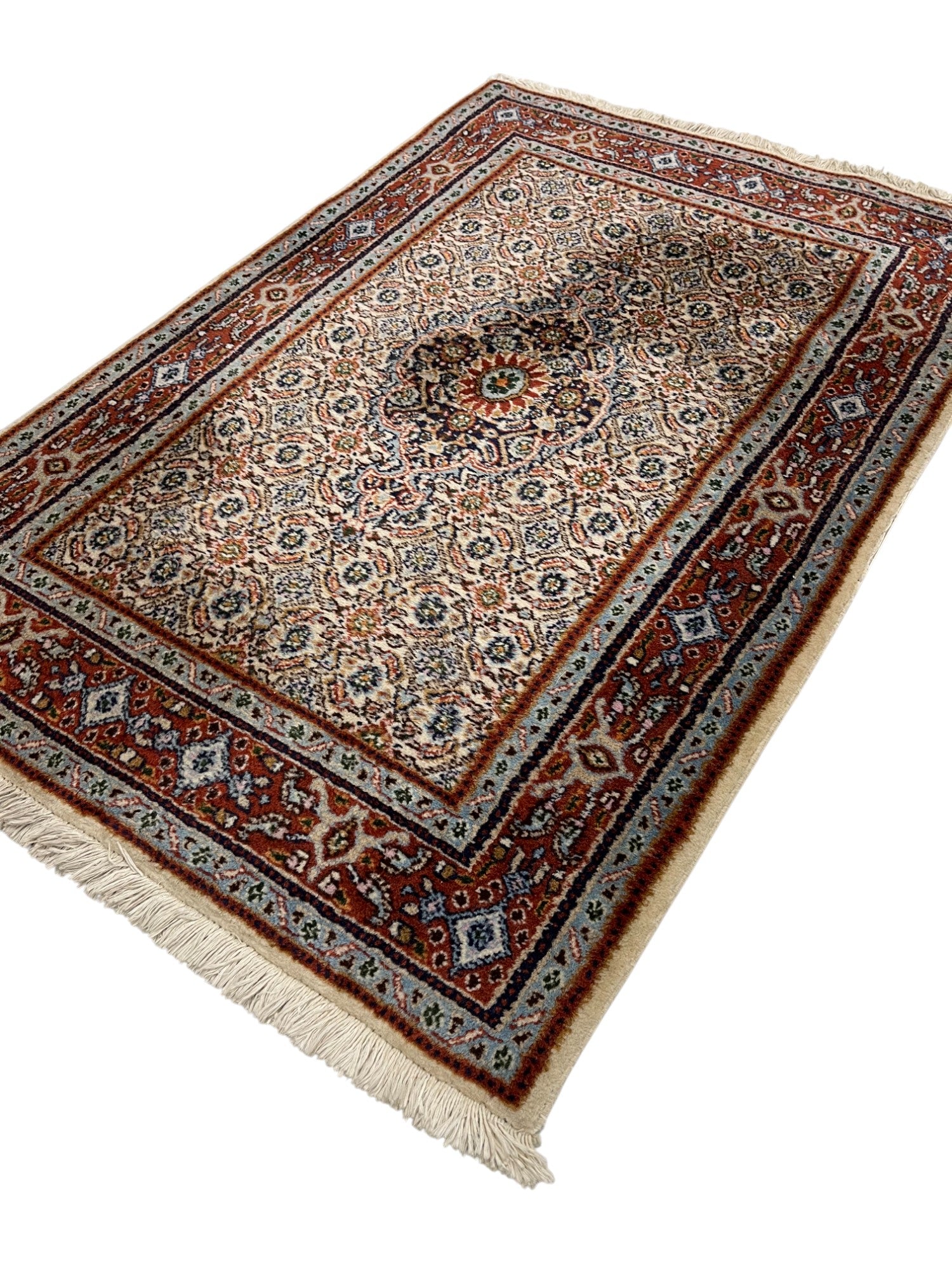 Moud Persian Vintage Hand Knotted Wool Rug - 120 x 80 cm