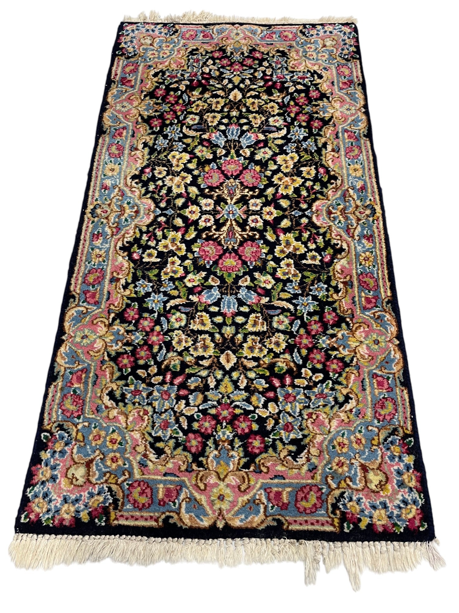 Kirman Persian Vintage Hand Knotted Wool Rug - 120 x 60 cm