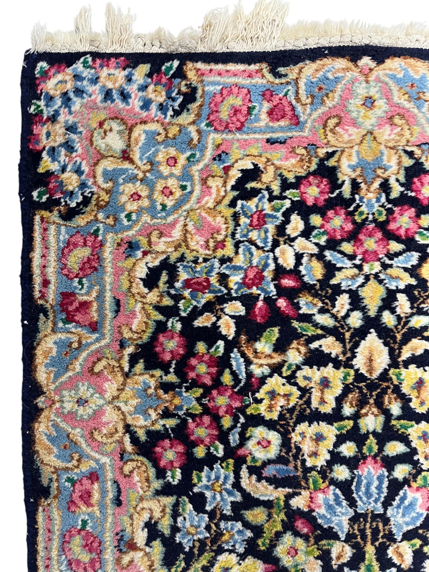 Kirman Persian Vintage Hand Knotted Wool Rug - 120 x 60 cm