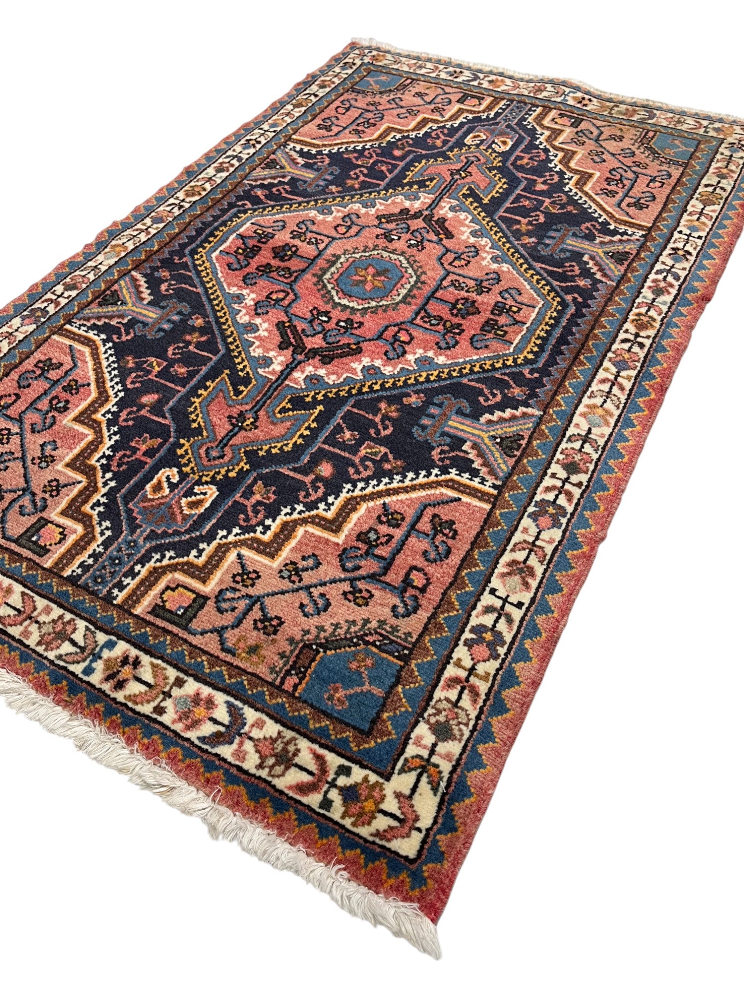 Hamadan Persian Vintage Hand Knotted Wool Rug - 130 x 80 cm