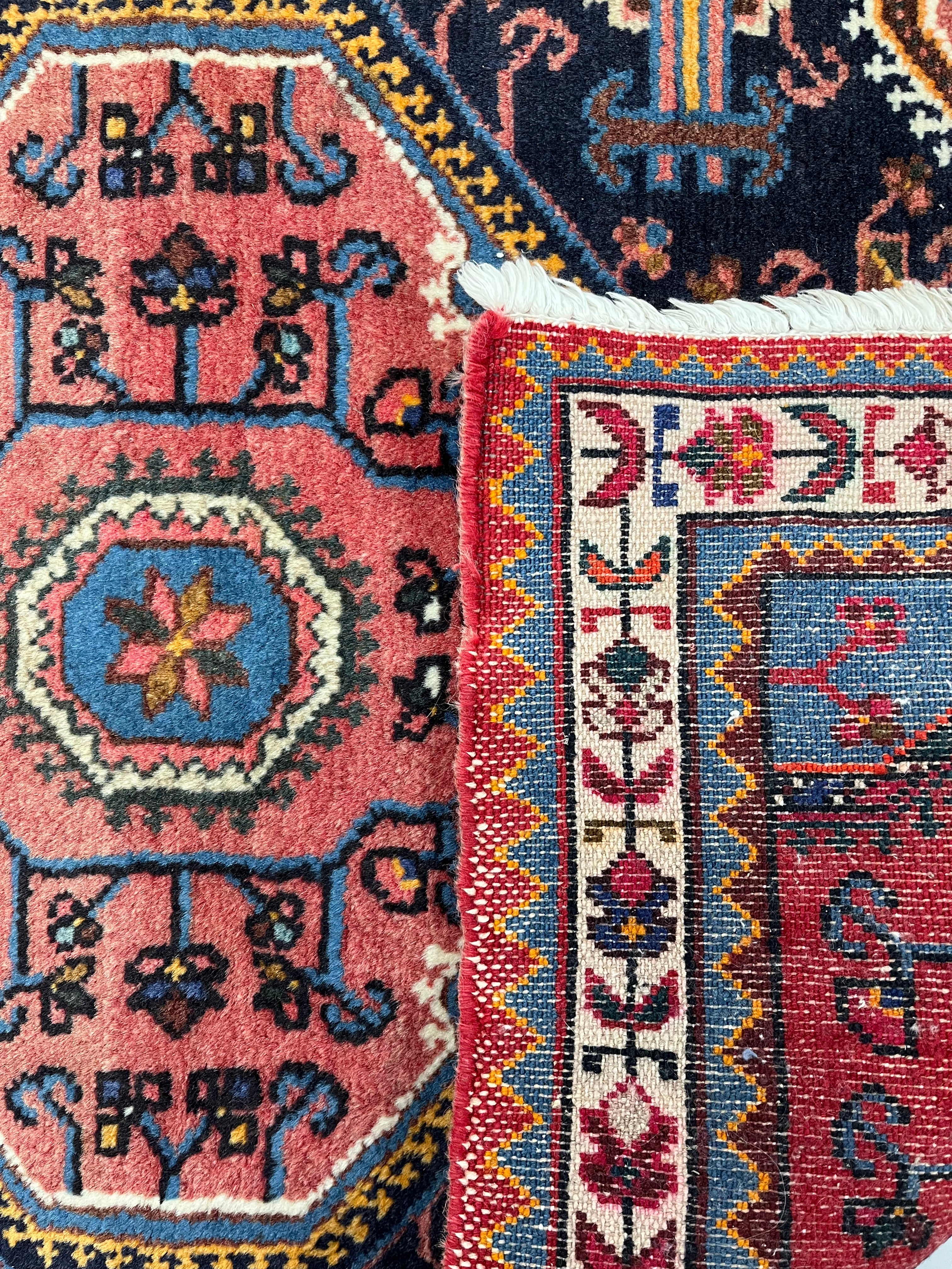 Hamadan Persian Vintage Hand Knotted Wool Rug - 130 x 80 cm