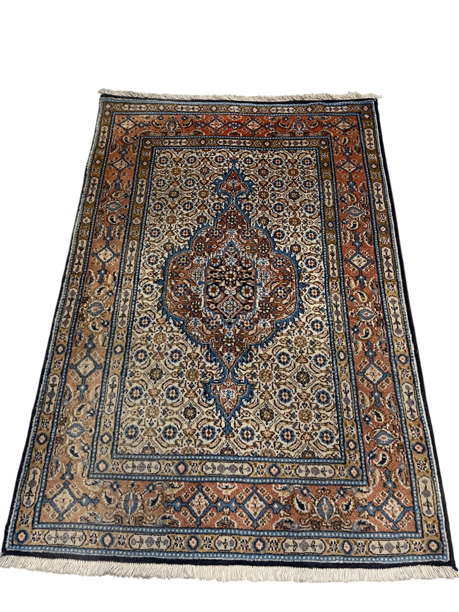 Moud Persian Vintage Hand Knotted Wool Rug - 120 x 80 cm