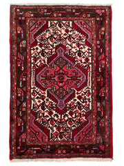 Hamadan Persian Vintage Hand Knotted Wool Rug - 125 x 75 cm
