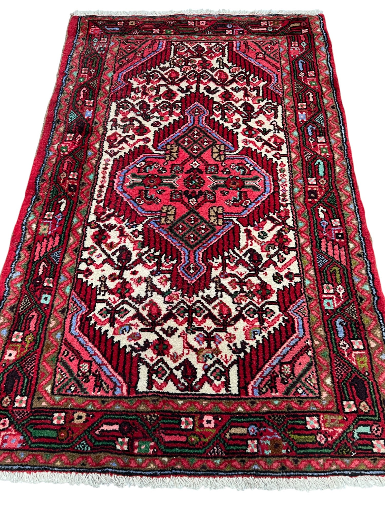 Hamadan Persian Vintage Hand Knotted Wool Rug - 125 x 75 cm