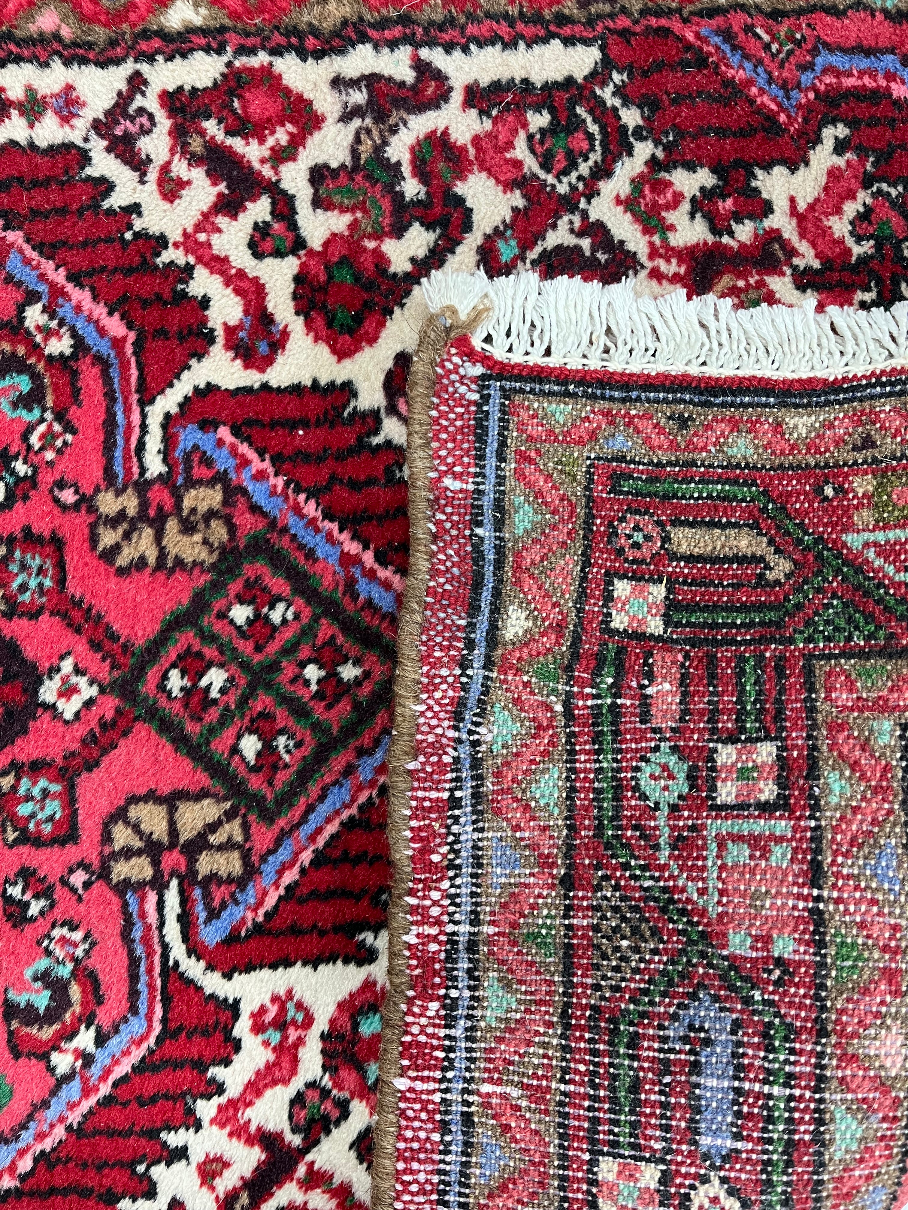 Hamadan Persian Vintage Hand Knotted Wool Rug - 125 x 75 cm