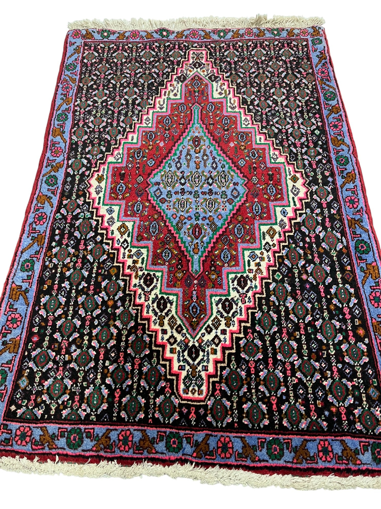 Senneh Persian Vintage Hand Knotted Wool Rug - 125 x 80 cm