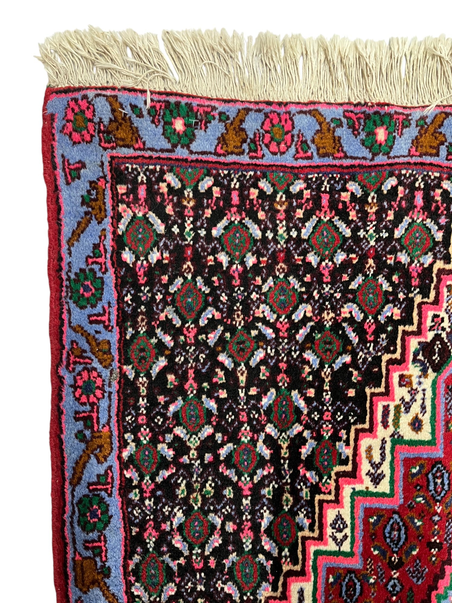 Senneh Persian Vintage Hand Knotted Wool Rug - 125 x 80 cm