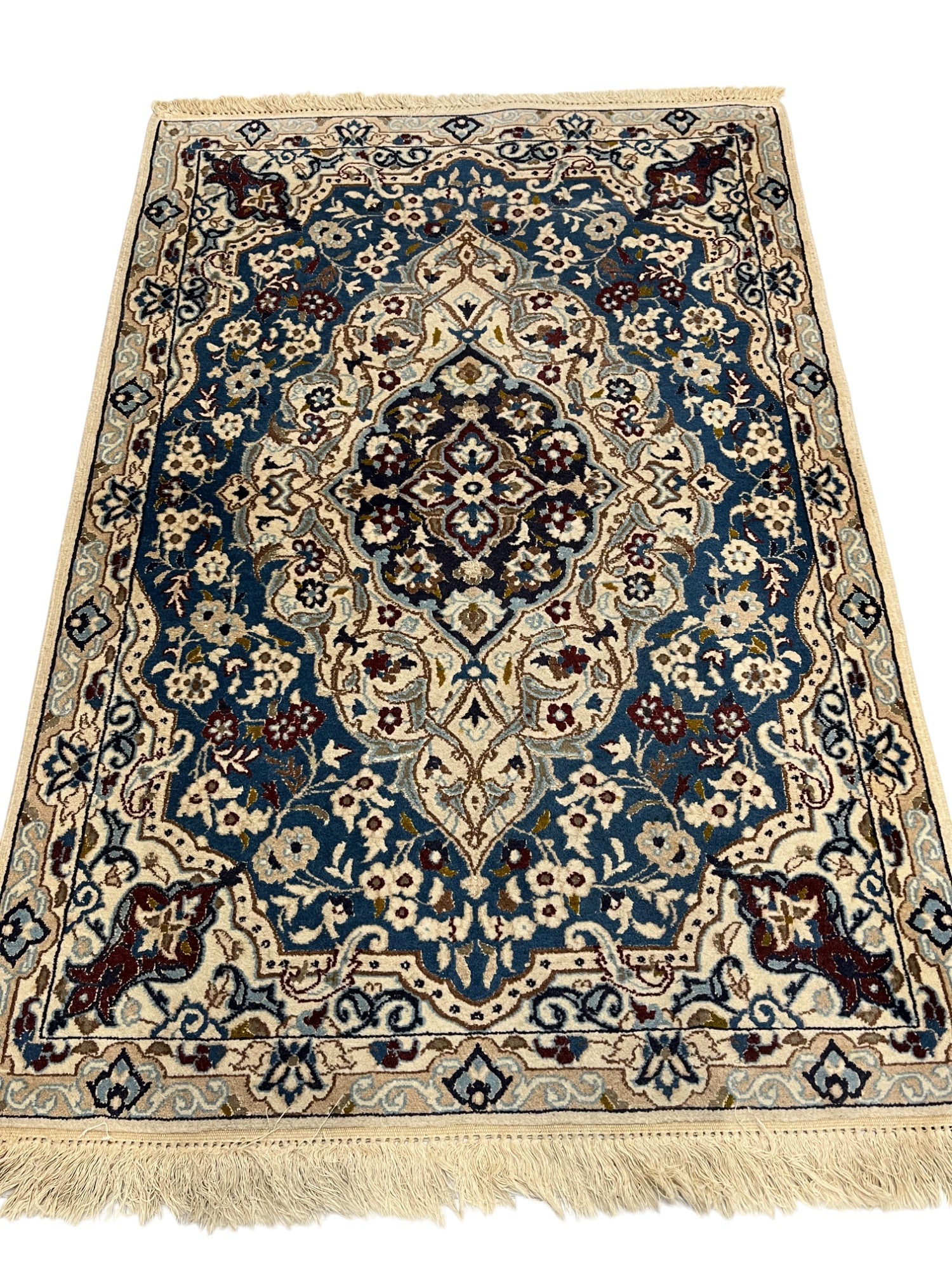 Nain Persian Vintage Hand Knotted Wool Rug - 130 x 90 cm