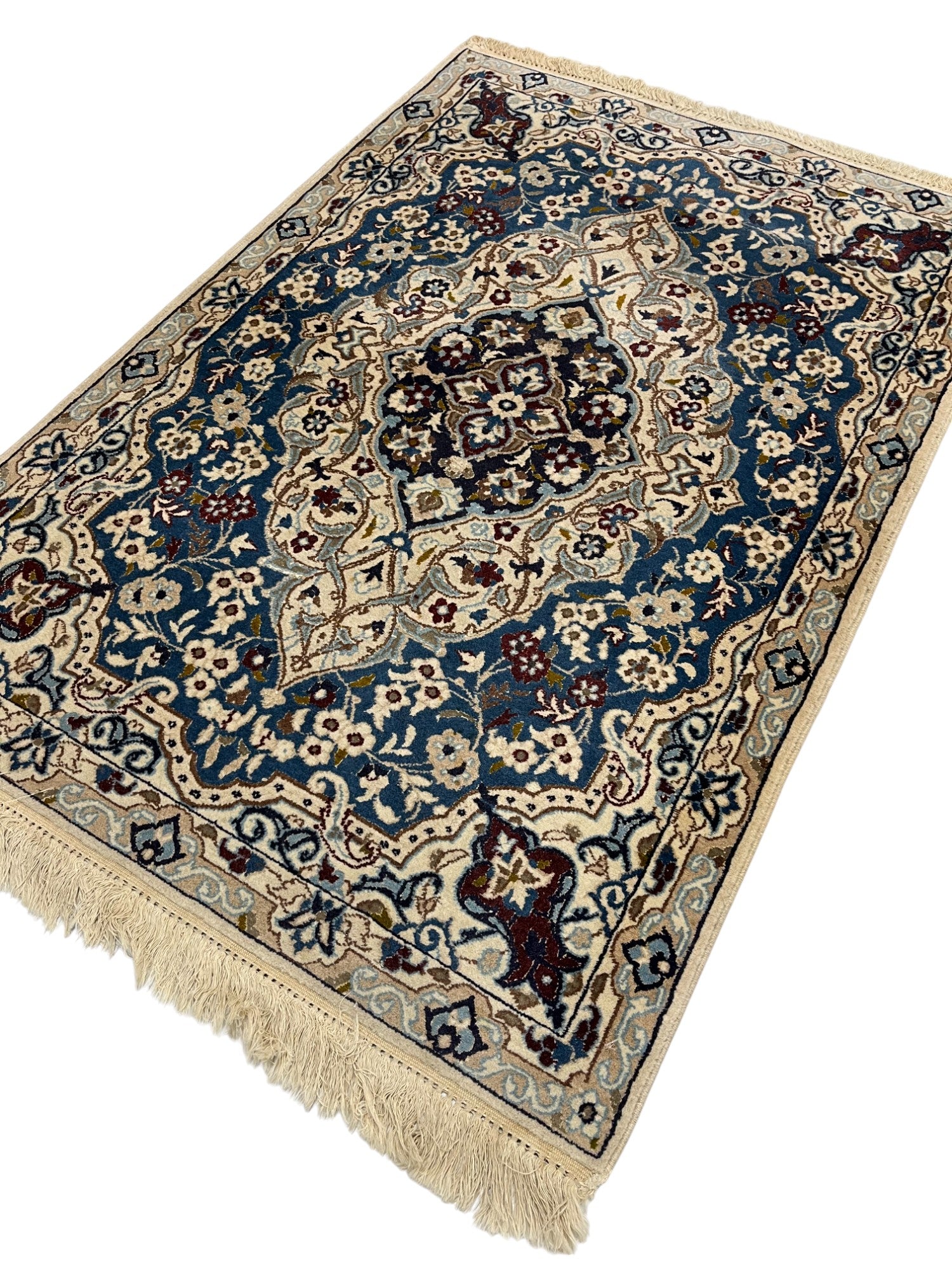 Nain Persian Vintage Hand Knotted Wool Rug - 130 x 90 cm