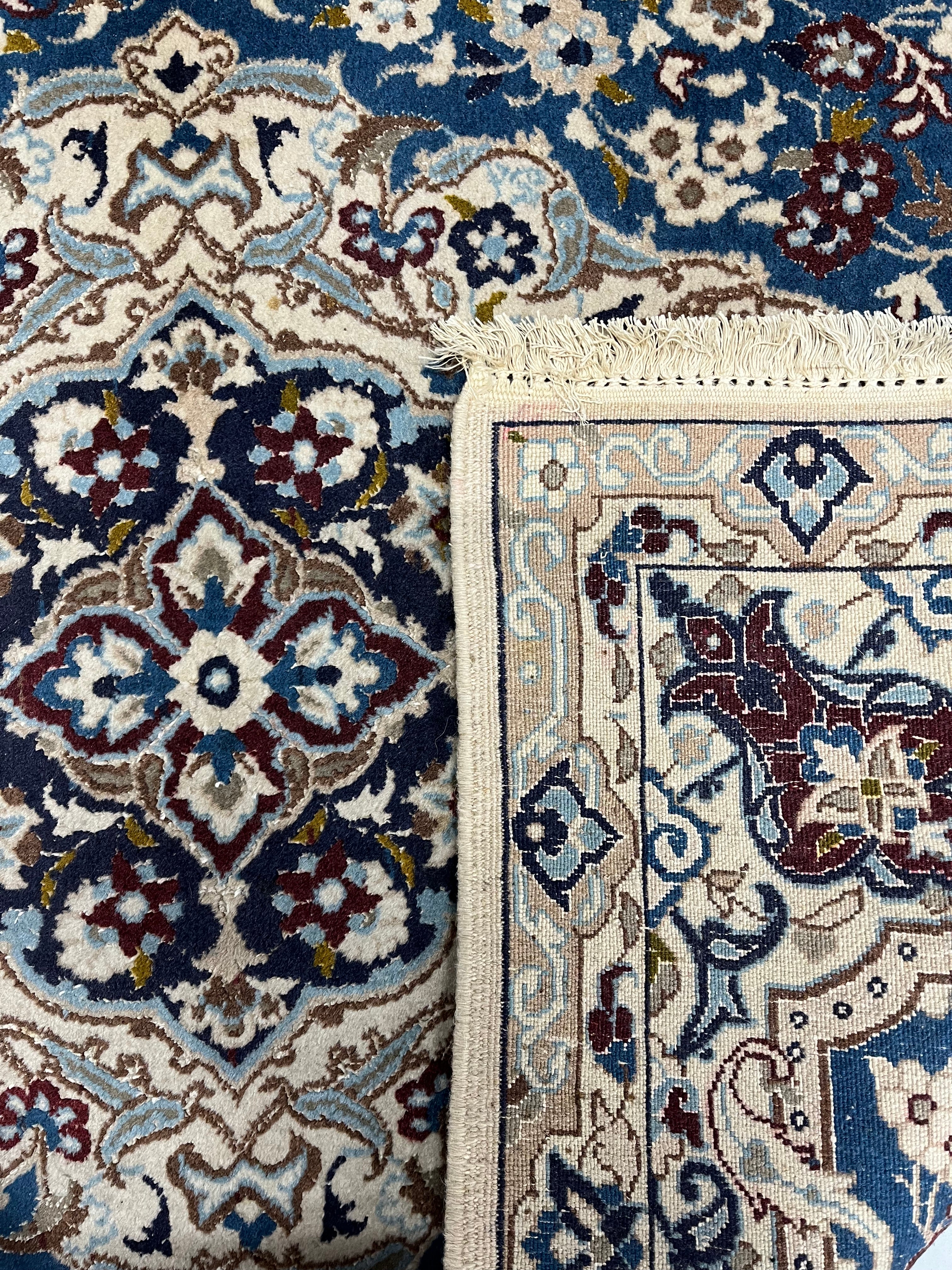 Nain Persian Vintage Hand Knotted Wool Rug - 130 x 90 cm