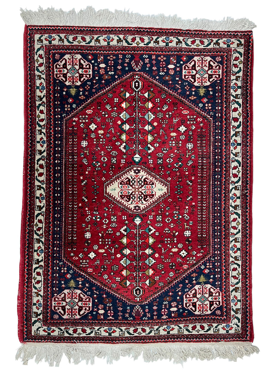 Abadeh Persian Vintage Hand Knotted Wool Rug - 150 x 105 cm