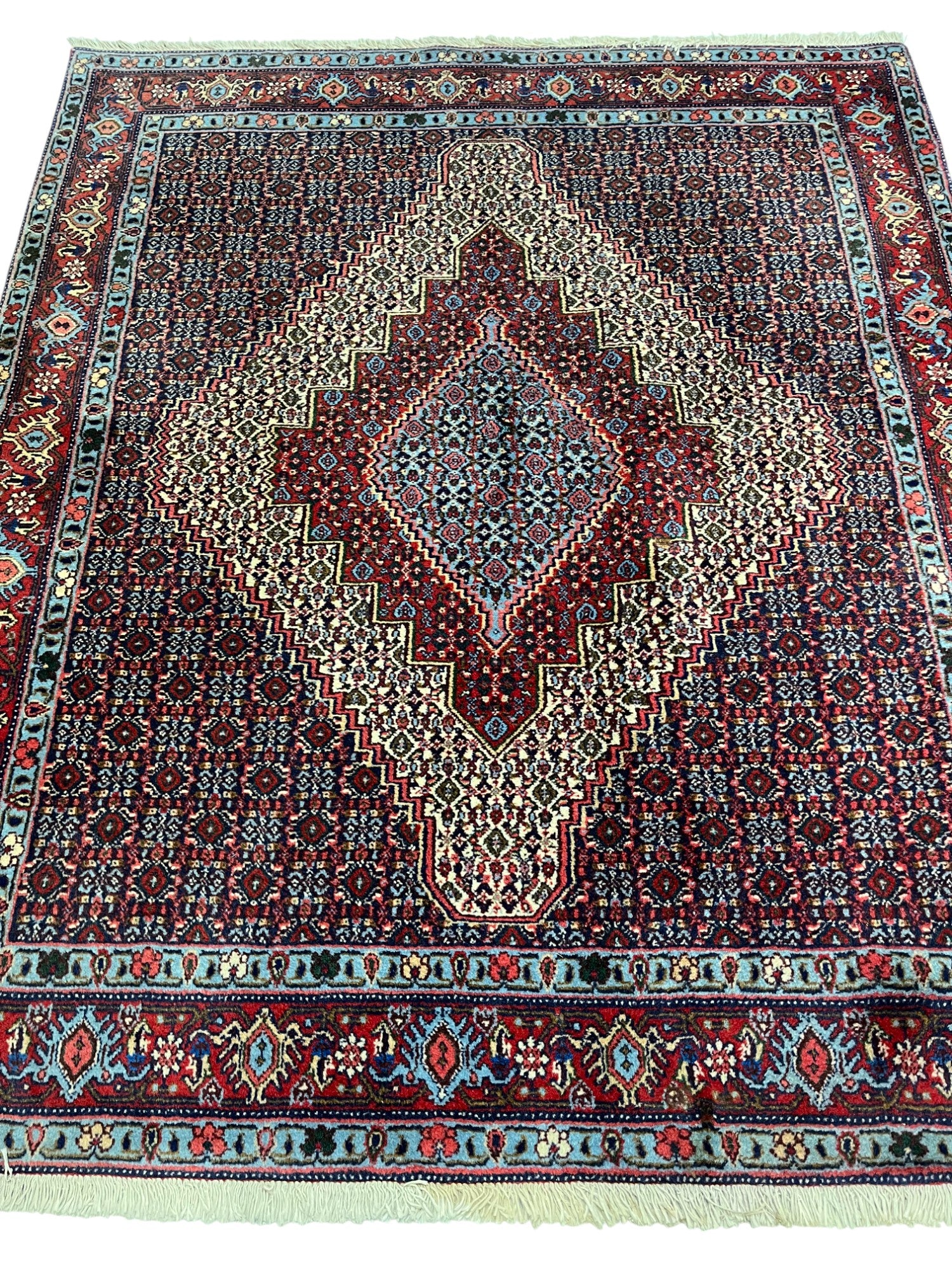 Senneh Persian  Vintage Hand Knotted Wool Rug - 150 x 130 cm