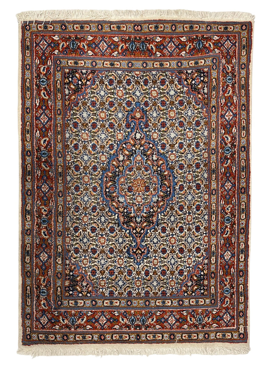 Moud Persian Vintage Hand Knotted Wool Rug - 150 x 100 cm