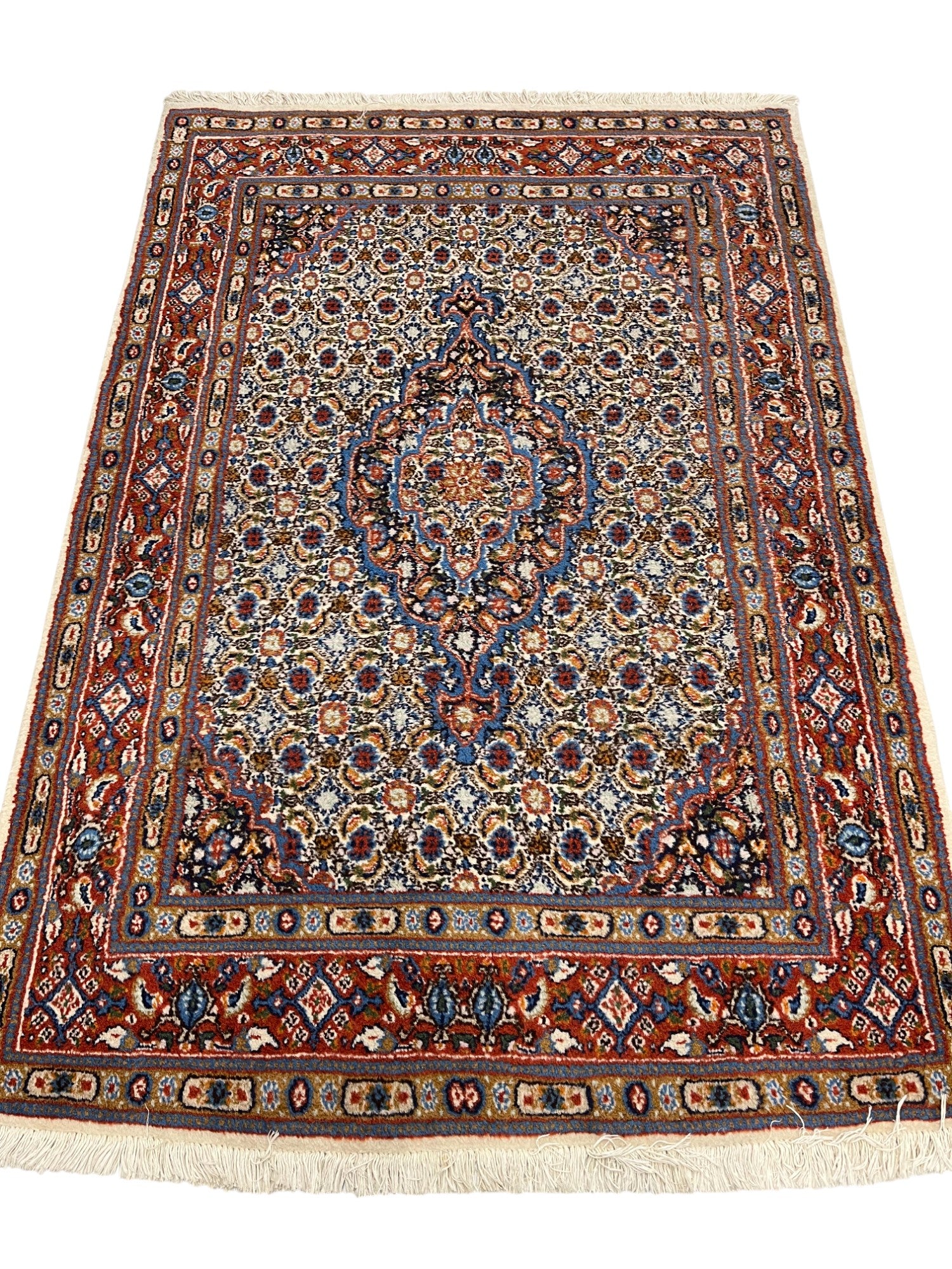 Moud Persian Vintage Hand Knotted Wool Rug - 150 x 100 cm
