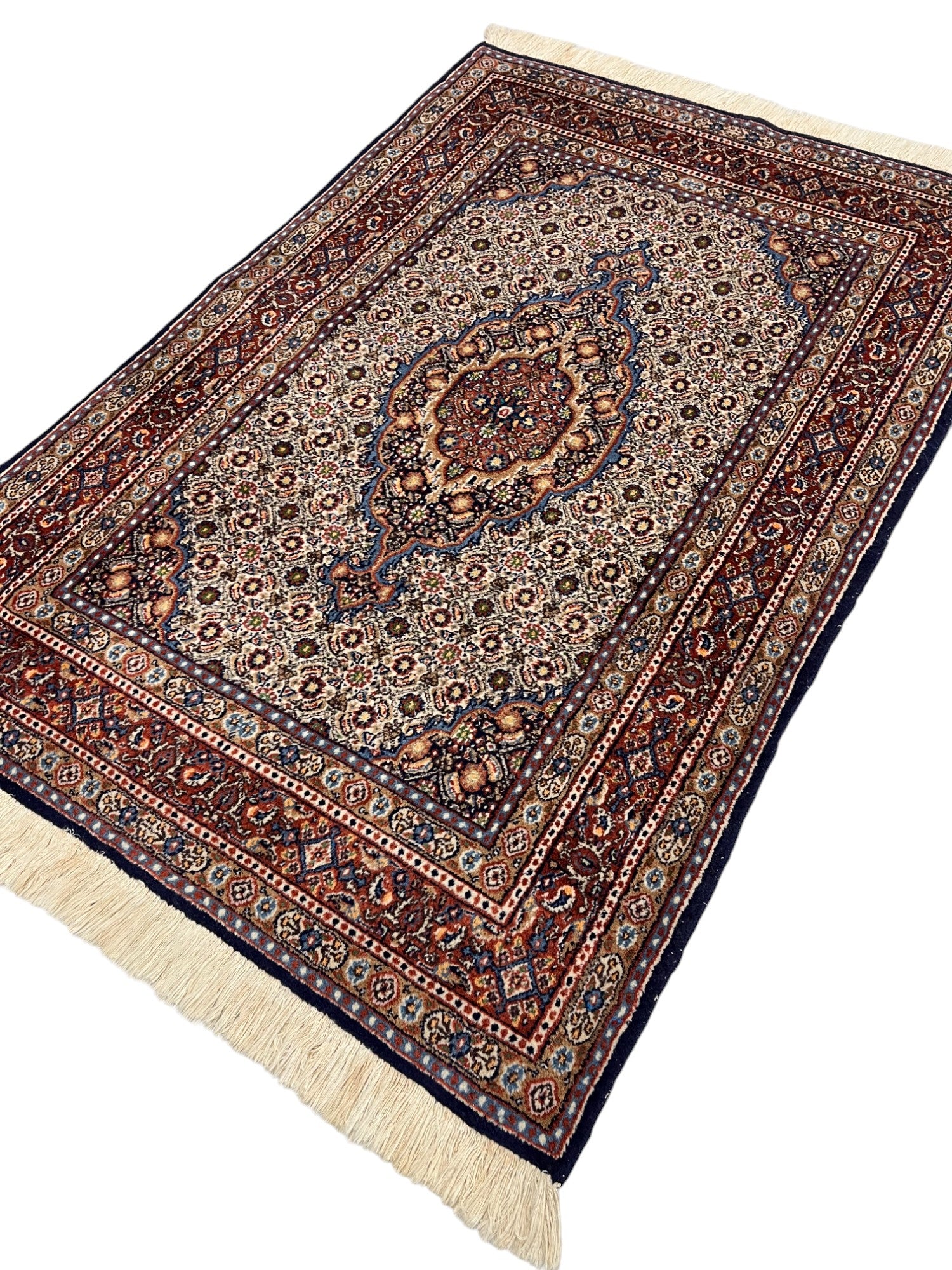 Moud Persian  Vintage Hand Knotted Wool Rug - 145 x 100 cm