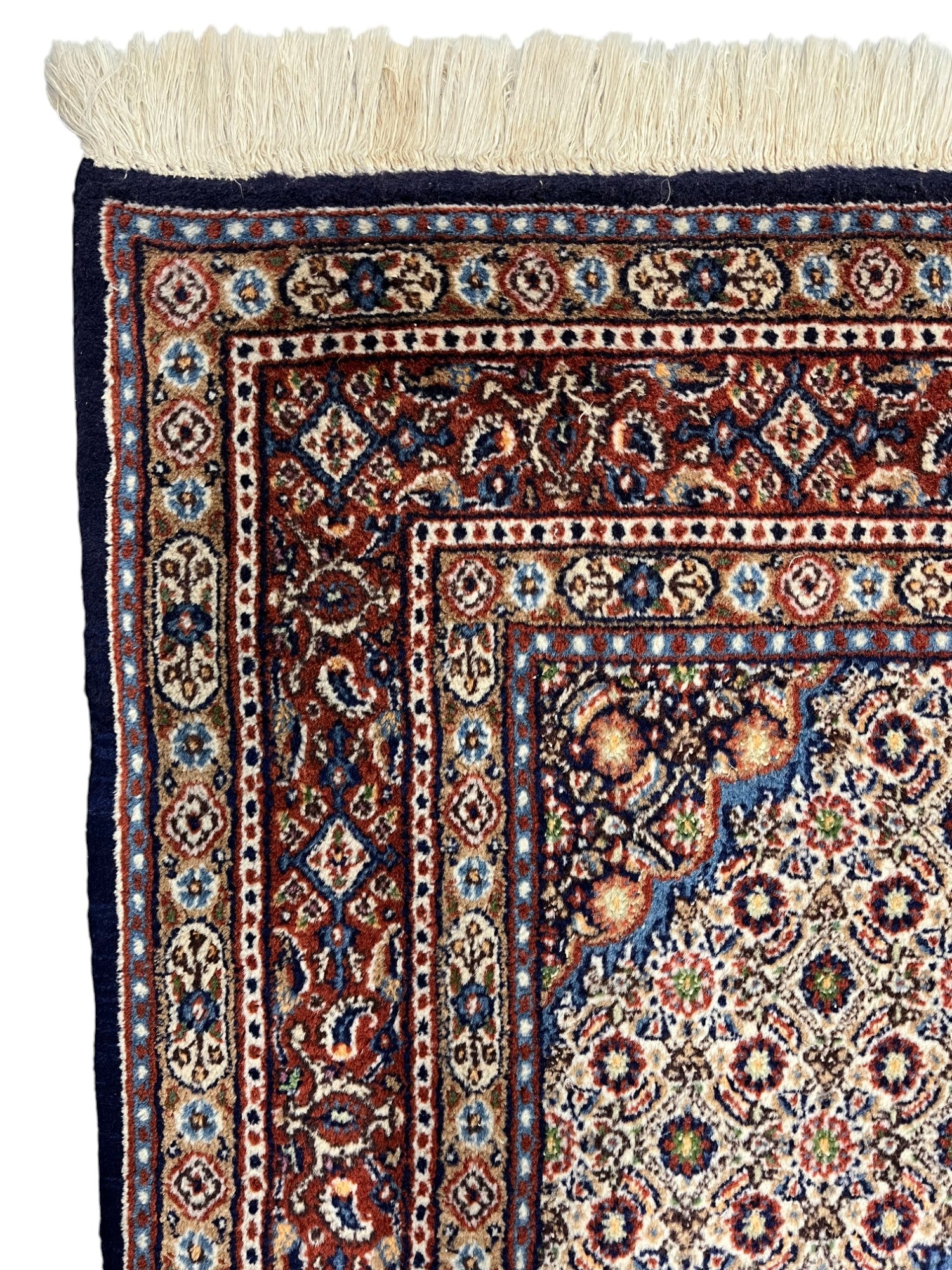 Moud Persian  Vintage Hand Knotted Wool Rug - 145 x 100 cm