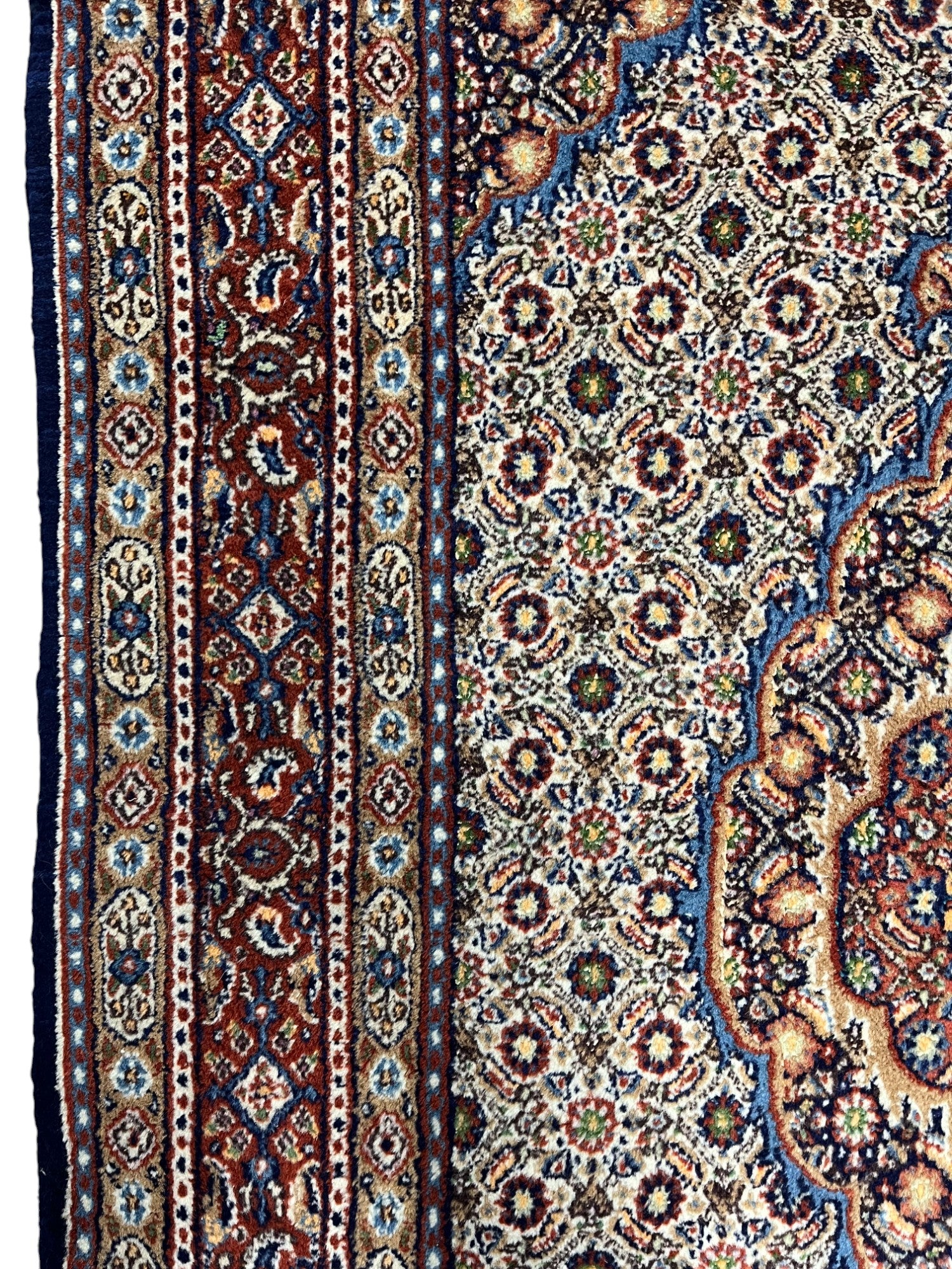 Moud Persian  Vintage Hand Knotted Wool Rug - 145 x 100 cm