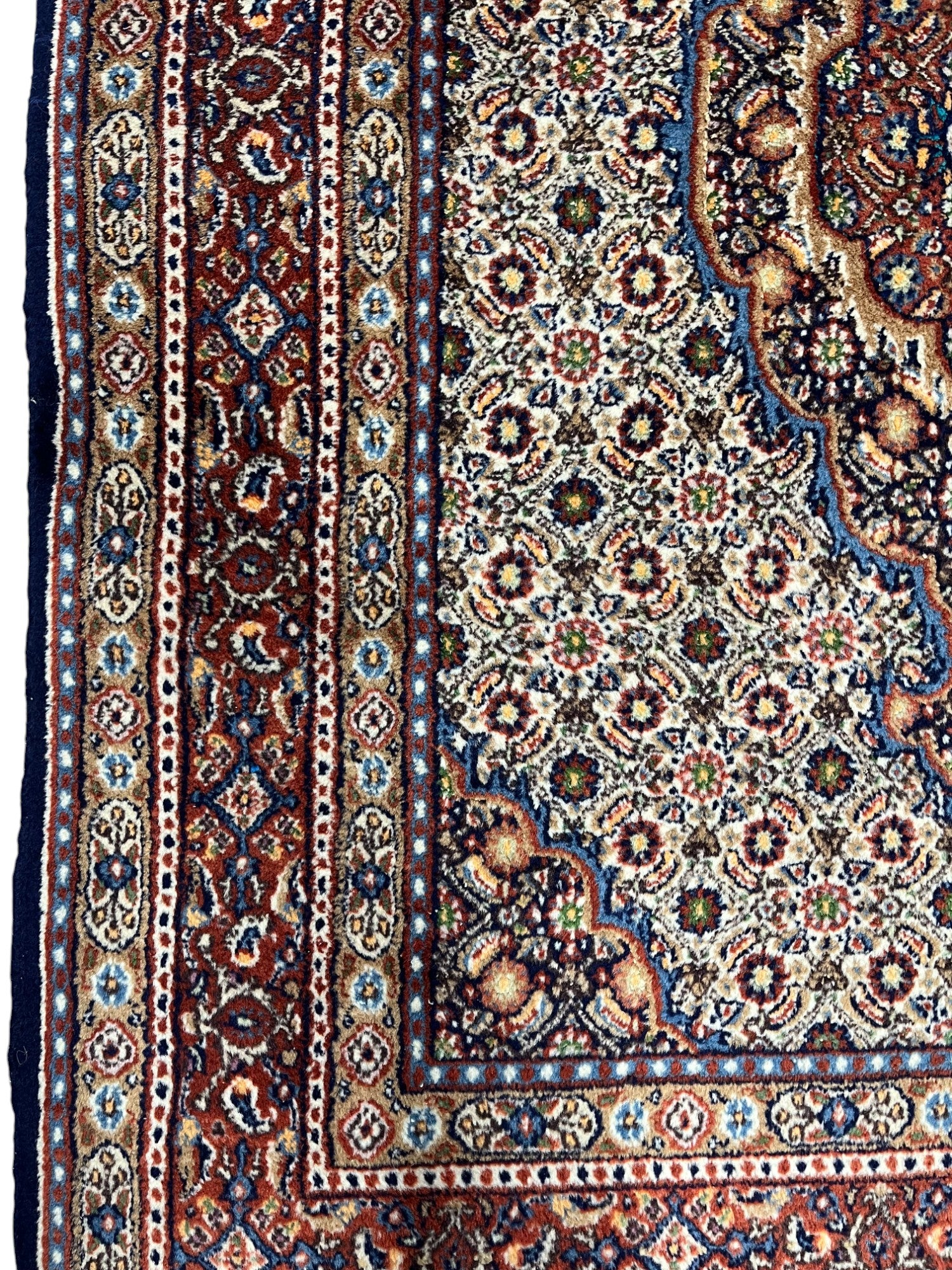 Moud Persian  Vintage Hand Knotted Wool Rug - 145 x 100 cm