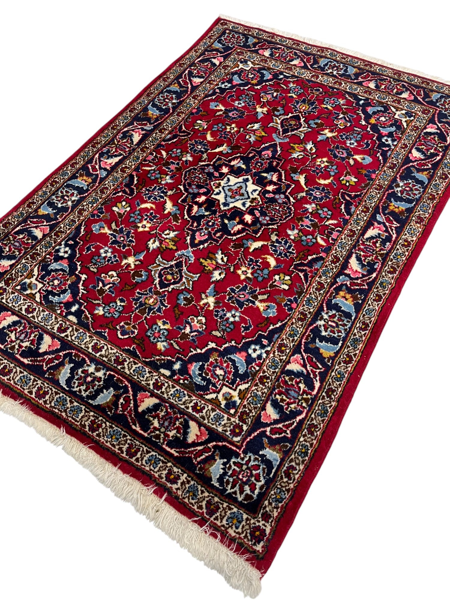 Kashan Persian Vintage Hand Knotted Wool Rug - 150 x 100 cm