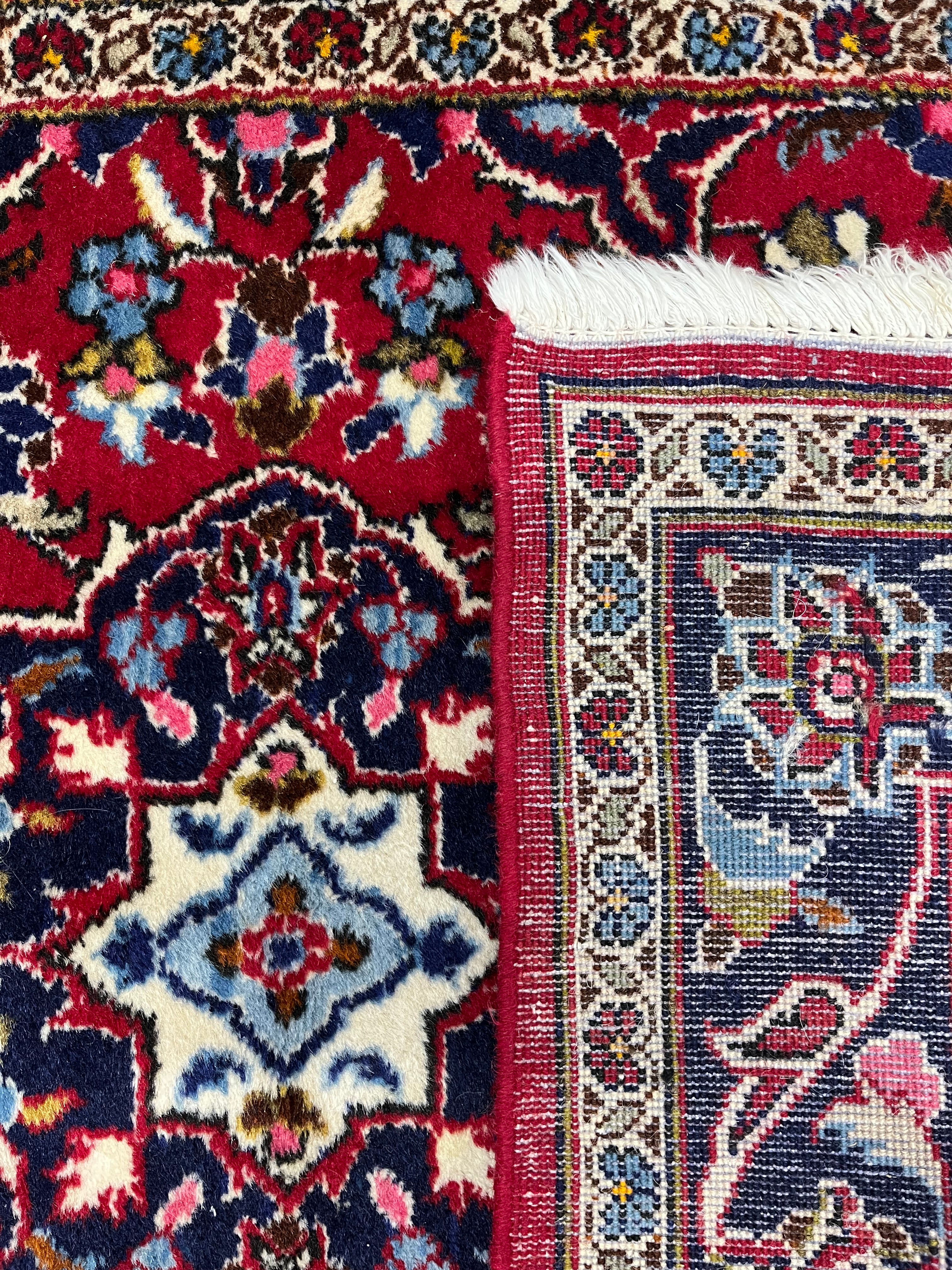 Kashan Persian Vintage Hand Knotted Wool Rug - 150 x 100 cm