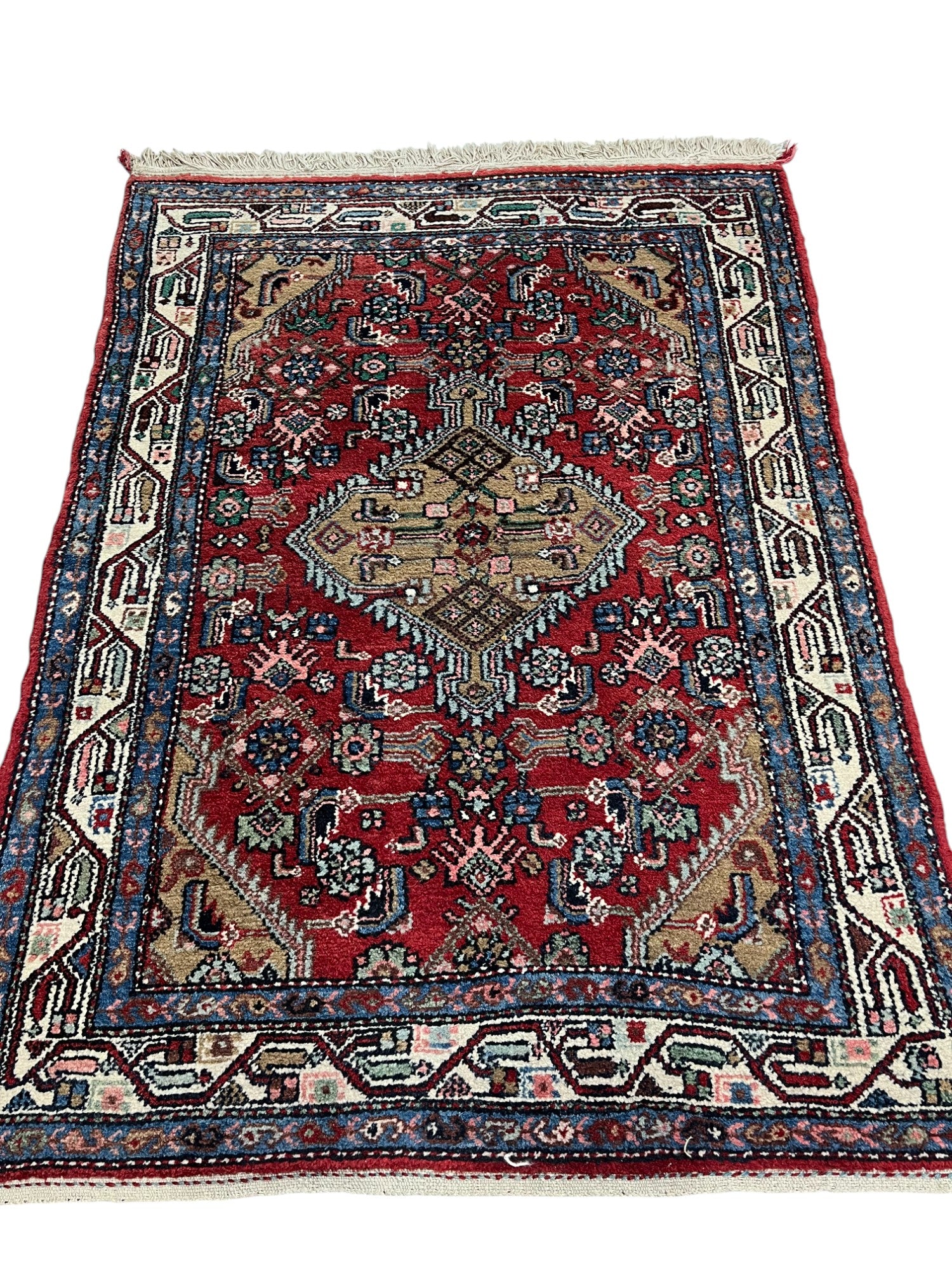 Hamadan Persian Vintage Hand Knotted Wool Rug - 150 x 105 cm