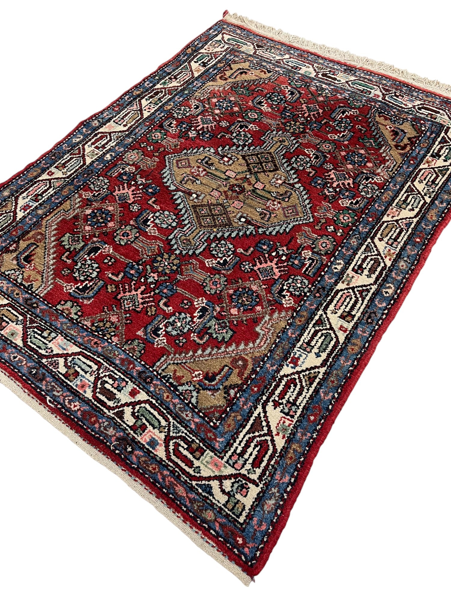 Hamadan Persian Vintage Hand Knotted Wool Rug - 150 x 105 cm