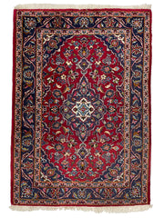 Kashan Persian Vintage Hand Knotted Wool Rug - 150 x 100 cm