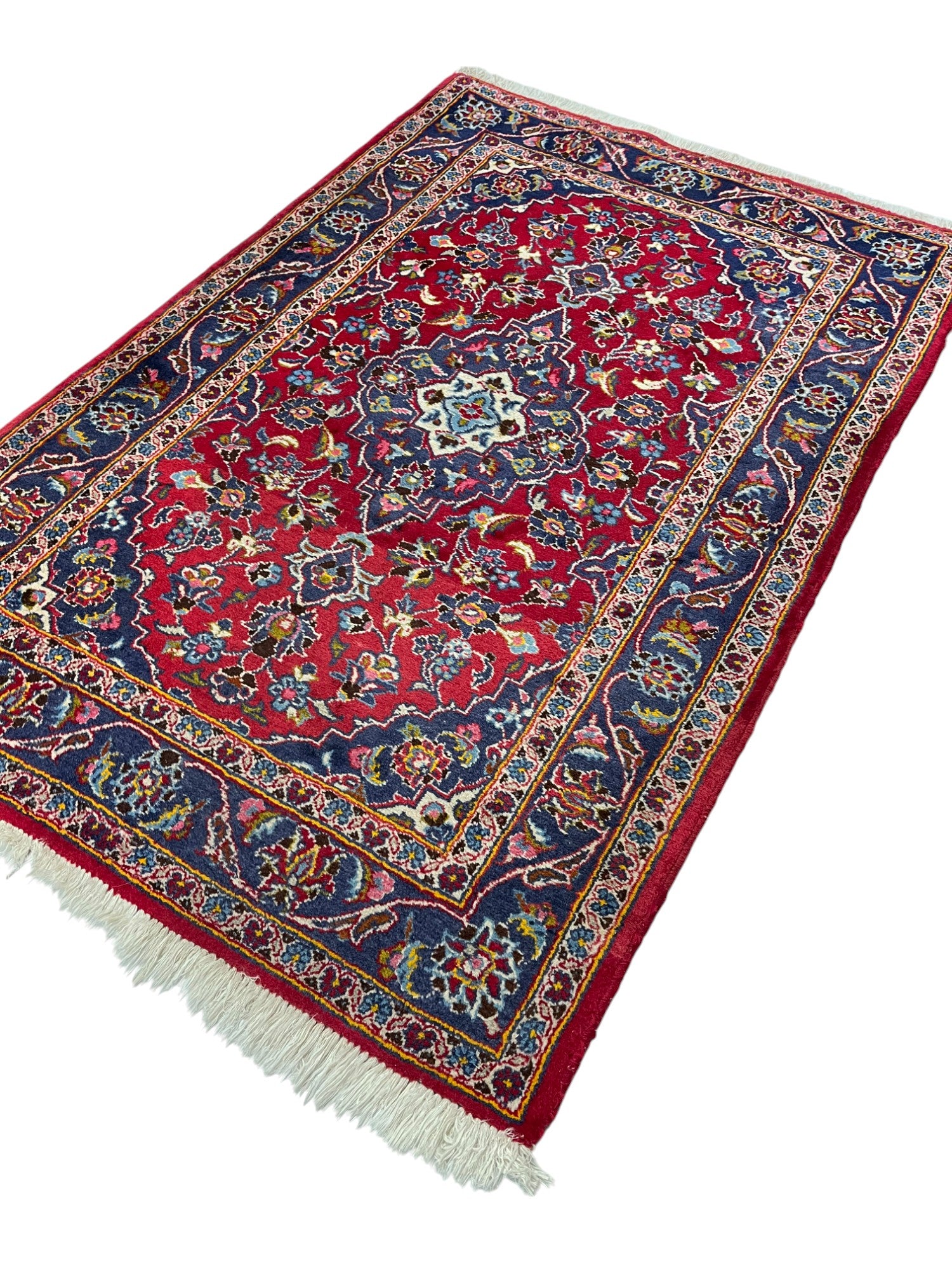 Kashan Persian Vintage Hand Knotted Wool Rug - 150 x 100 cm