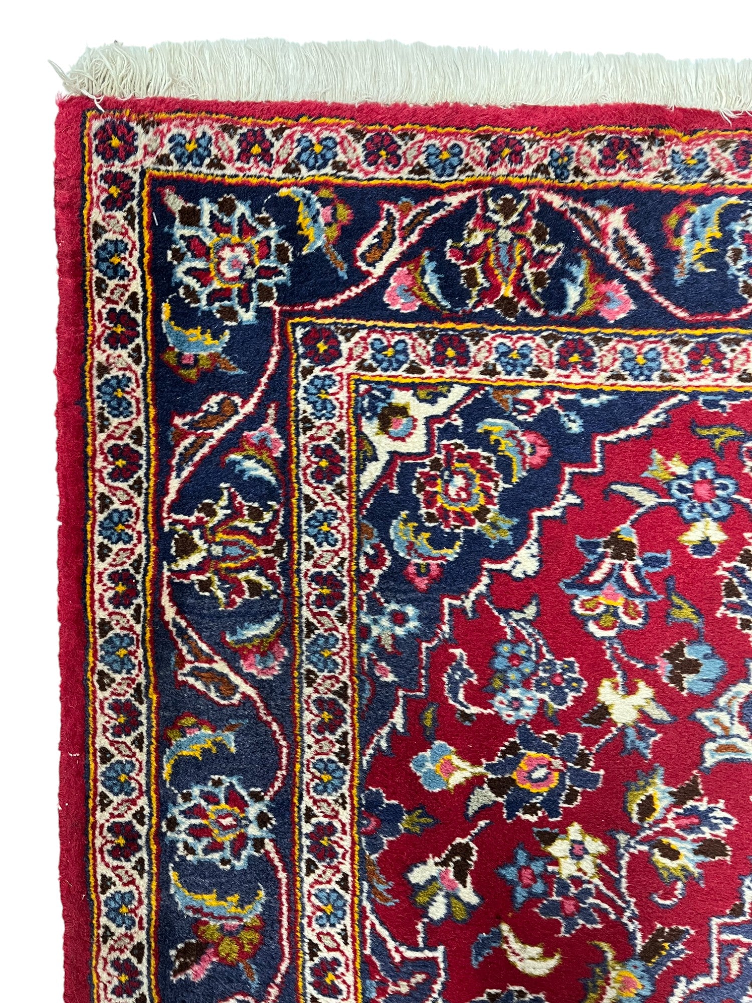 Kashan Persian Vintage Hand Knotted Wool Rug - 150 x 100 cm