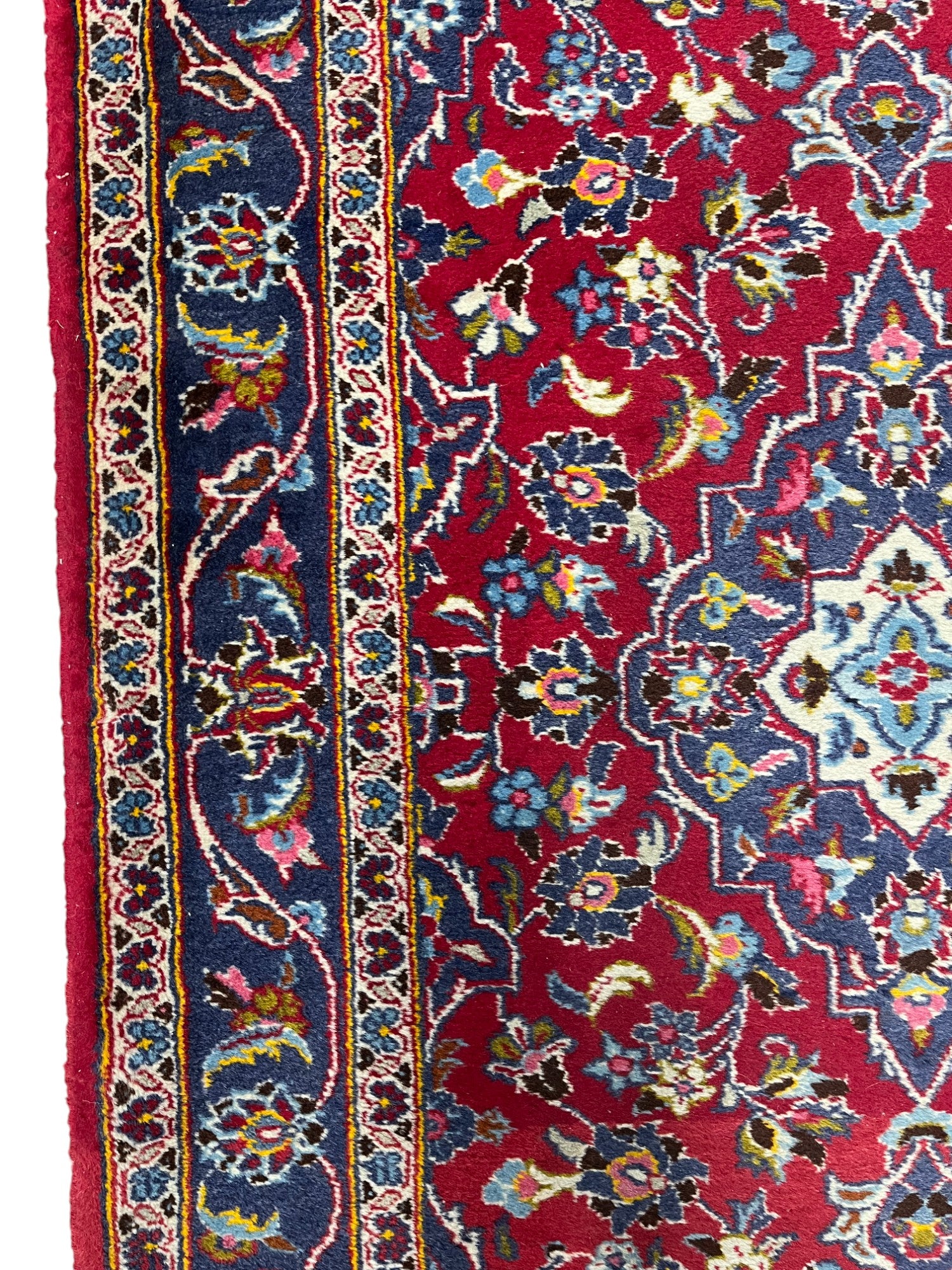 Kashan Persian Vintage Hand Knotted Wool Rug - 150 x 100 cm