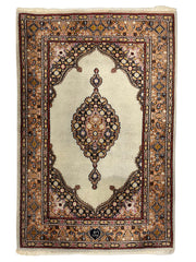 Moud Persian Vintage Hand Knotted Wool Rug - 155 x 100 cm