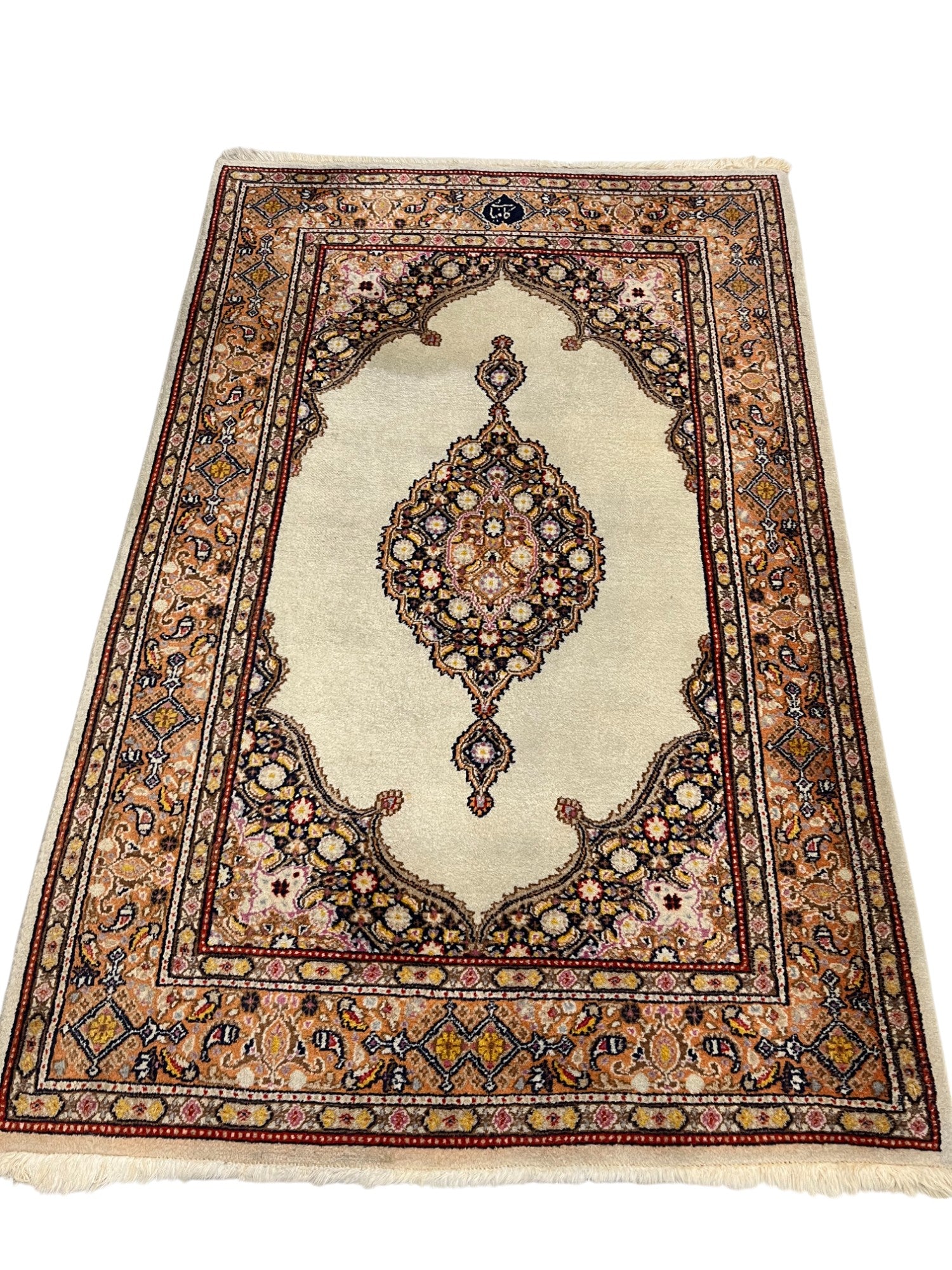 Moud Persian Vintage Hand Knotted Wool Rug - 155 x 100 cm