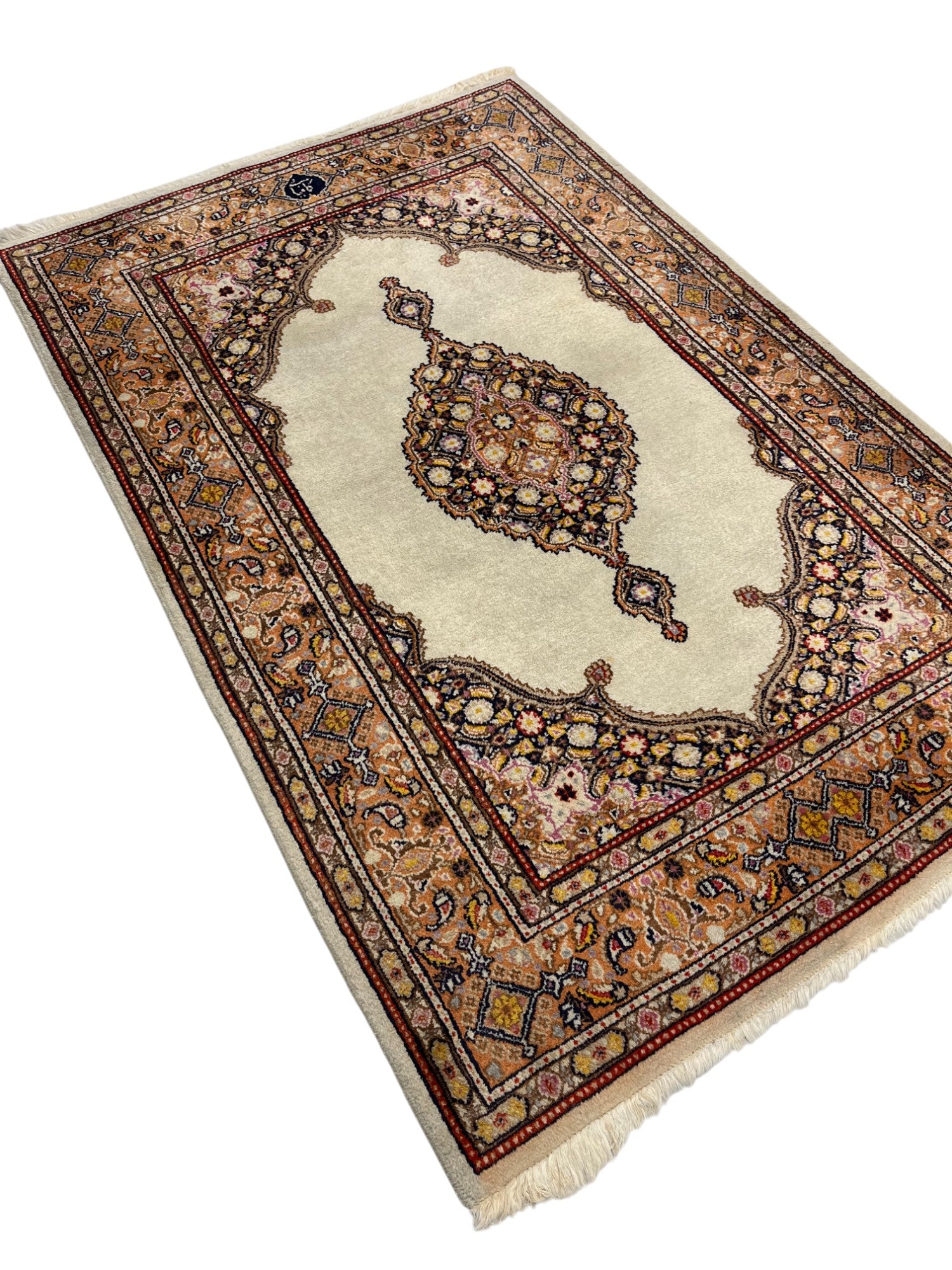 Moud Persian Vintage Hand Knotted Wool Rug - 155 x 100 cm