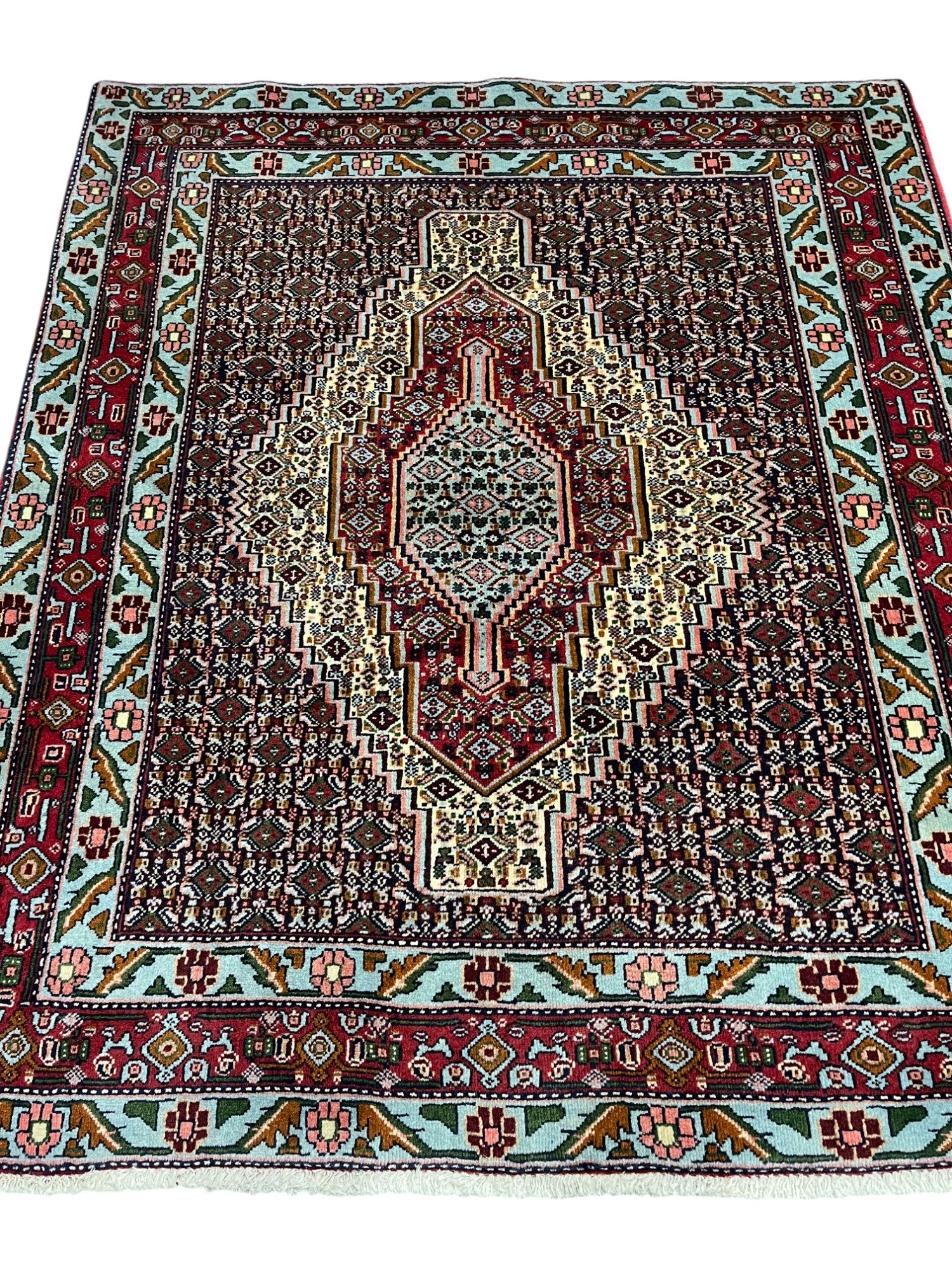 Senneh Persian Vintage Hand Knotted Wool Rug - 150 x 130 cm