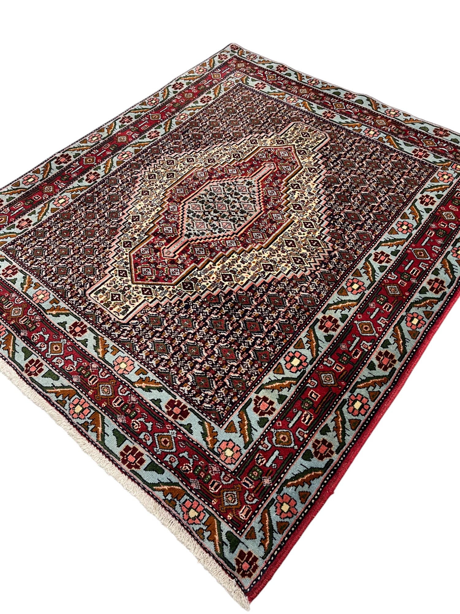 Senneh Persian Vintage Hand Knotted Wool Rug - 150 x 130 cm