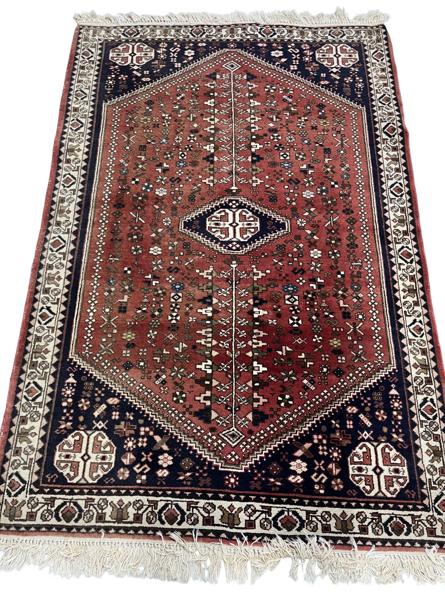 Yalamah Persian Vintage Hand Knotted Wool Rug - 160 x 105 cm