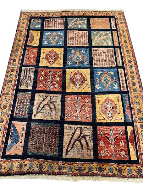 Gabbeh Persian Vintage Hand Knotted Wool Rug - 160 x 110 cm