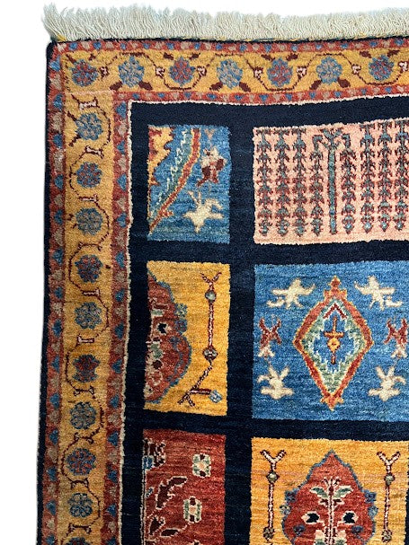 Gabbeh Persian Vintage Hand Knotted Wool Rug - 160 x 110 cm