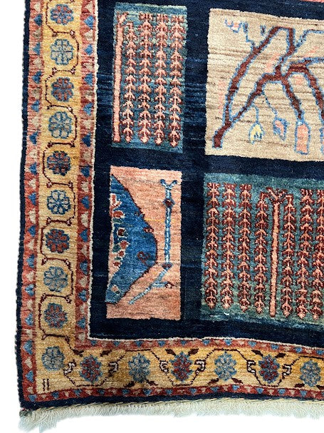 Gabbeh Persian Vintage Hand Knotted Wool Rug - 160 x 110 cm