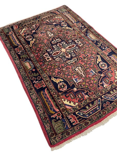 Nahavand Persian Vintage Hand Knotted Wool Rug - 150 x 100 cm