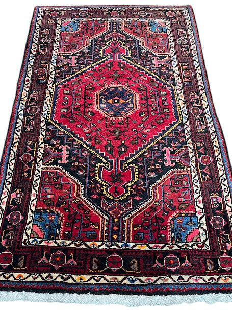 Hamadan Persian Vintage Hand Knotted Wool Rug - 175 x 110 cm