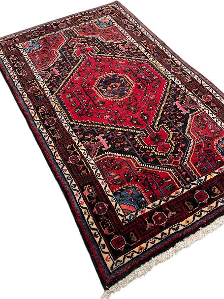 Hamadan Persian Vintage Hand Knotted Wool Rug - 175 x 110 cm