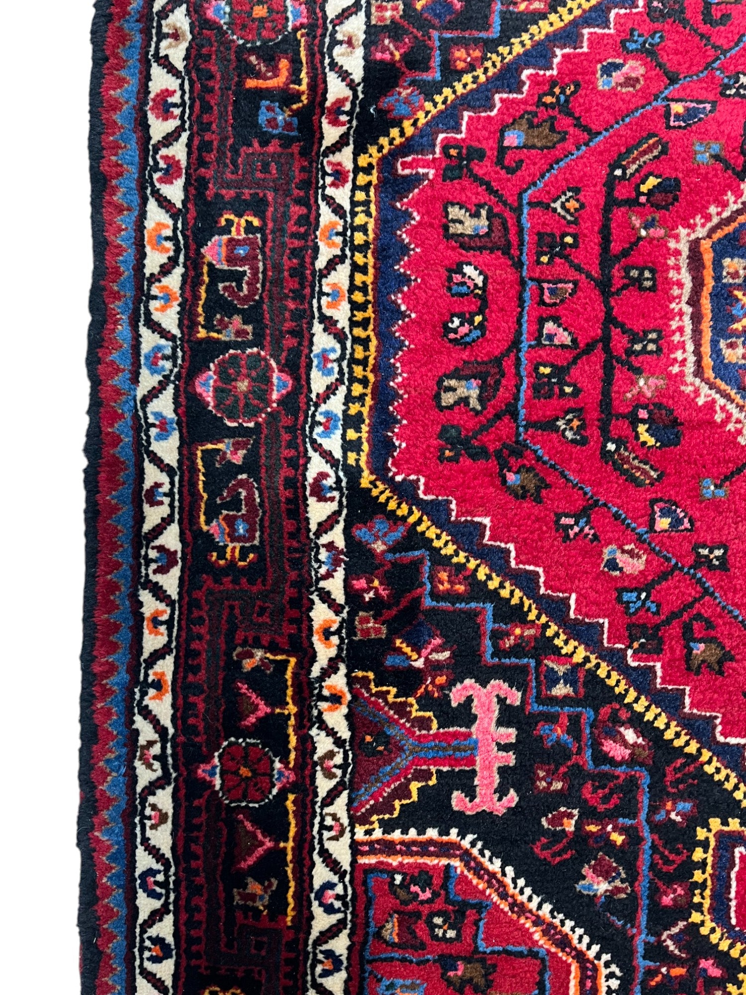 Hamadan Persian Vintage Hand Knotted Wool Rug - 175 x 110 cm