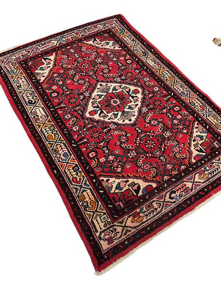 Hamadan Persian Vintage Hand Knotted Wool Rug - 150 x 100 cm