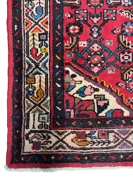 Hamadan Persian Vintage Hand Knotted Wool Rug - 150 x 100 cm