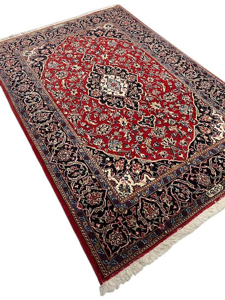 Kashan Persian Vintage Hand Knotted Wool Rug - 170 x 115 cm