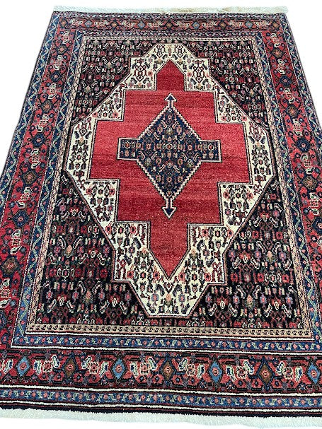 Senneh Persian Vintage Hand Knotted Wool Rug - 165 x 115 cm